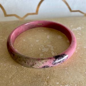 Pink Jade Bangle Bracelet